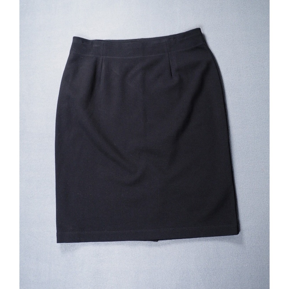 Eileen Fisher black medium skirt viscose spandex Italian Fab Office Professional